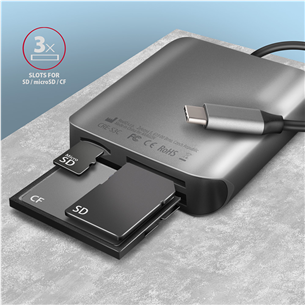 AXAGON Товар - CRE-S3C SuperSpeed USB-C UHS-II Reader, темно-серый - Считыватель карт памяти