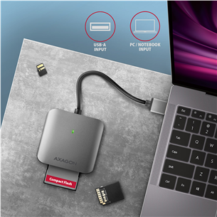 AXAGON Товар - CRE-S3 SuperSpeed USB-A UHS-II Reader, темно-серый - Считыватель карт памяти