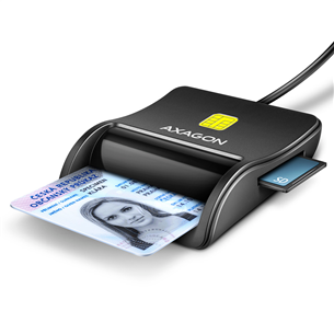 ID kortelių skaitytuvas AXAGON Prekė - CRE-SM3SD, USB-A CRE-SM3SD
