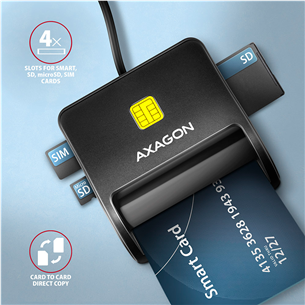 ID kortelių skaitytuvas AXAGON Prekė - CRE-SM3SD, USB-A