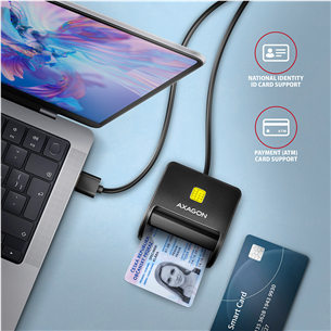 ID kortelių skaitytuvas AXAGON Prekė - CRE-SM3SD, USB-A