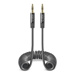 SBS, 3.5mm - 3.5mm, coiled, dark gray - Cable Item - TECABLE35SPIRDG TECABLE35SPIRDG