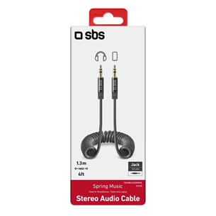 Laidas SBS, 3.5mm - 3.5mm, coiled, dark gray Prekė - TECABLE35SPIRDG