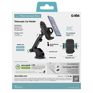Universalus telefono laikiklis SBS, suction cup, black Prekė - TEHWSUPWIND