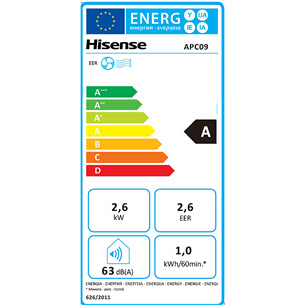 Mobilus kondicionierius Hisense, 2600 W, baltas Prekė - APC09