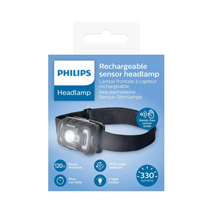 Prožektorius Philips Rechargeable Sensor Headlamp, black Prekė - SFL2000RH/10