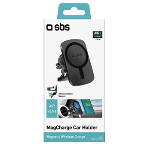 Automobilinis laikiklis-įkroviklis SBS MagCharge, 7.5 W, MagSafe, 360° swivelled Prekė - TESUPWIR15WMS