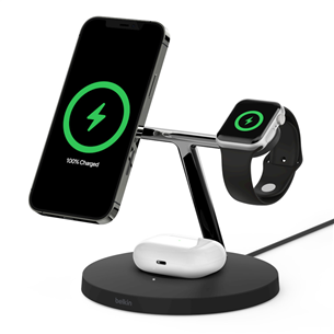 Belkin Boost Charge Pro 3-in-1, MagSafe, 15 W, black - Charging station Item - WIZ017VFBK
