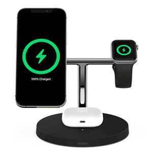 Belkin Boost Charge Pro 3-in-1, MagSafe, 15 W, black - Charging station Item - WIZ017VFBK