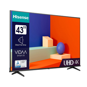 Hisense A6K, 43'', Ultra HD, LED LCD, боковые ножки, черный - Телевизор Товар - 43A6K