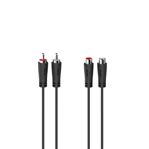 Hama Audio Extension Cable, 2 RCA plugs - 2 RCA sockets, 3 m, black - Cable Item - 00205094 00205094