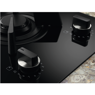 Electrolux, width 60 cm, black - Built-in Induction & Gas Hob Item - KDI641723K