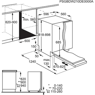 Electrolux 700, 14 place settings - Built-in dishwasher Item - EEG68600W