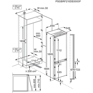Electrolux 700, NoFrost, 376 L, 189 cm - Built-in Refrigerator Item - ENP7TD75S