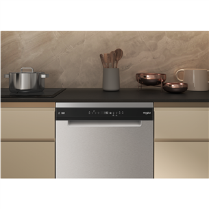 Whirlpool, 15 place settings, inox - Free standing dishwasher Item - W7FHP43X