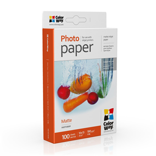 Foto popierius ColorWay 10x15, 190 g/m², 100 sheets, matte Prekė - PM1901004R PM1901004R
