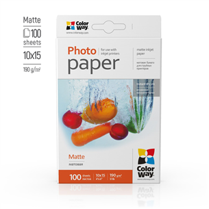 Foto popierius ColorWay 10x15, 190 g/m², 100 sheets, matte Prekė - PM1901004R