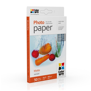 Foto popierius ColorWay 10x15, 190 g/m², 50 sheets, matte Prekė - PM1900504R PM1900504R