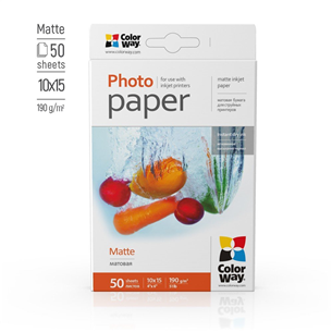 Foto popierius ColorWay 10x15, 190 g/m², 50 sheets, matte Prekė - PM1900504R