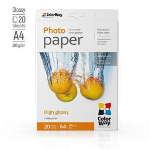 Foto popierius ColorWay A4, 200 g/m², 20 sheets, glossy Prekė - PG200020A4