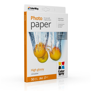 Foto popierius ColorWay High Glossy Photo Paper, 50 sheets, A4, 200 g/m² Prekė - PG200050A4 PG200050A4