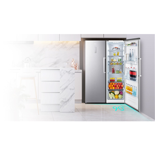 Hisense, 370 + 260 L, aukštis 186 cm, nerūdijantis plienas - Šaldytuvas + Šaldiklis Prekė-RL481N4B+FV354N4BI