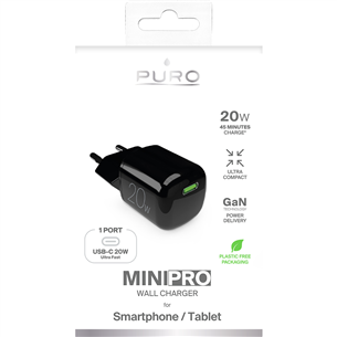 Puro MiniPro, USB-C, 20 Вт, черный - Адаптер питания Товар - PUFCMTCUSBC20WGBLK