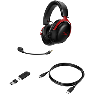 HyperX Cloud III Wireless, black/red - Wireless headset