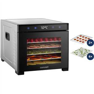 Grybų, vaisių ir daržovių džiovyklė Concept, 650 W, digital, juoda Prekė - SO-2000 SO-2000