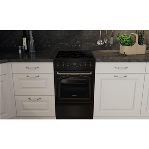 Gorenje, retro, 70 L, black - Freestanding Ceramic Cooker Item - GECS5B70CLB