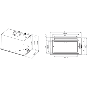Whirlpool, 395 m³/h, width 51,4 cm, inox - Built-in cooker hood Item - WCT364FLBX