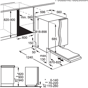 Electrolux 900 series ComfortLift, 14 place settings - Built-in dishwasher Item - EEC87400W