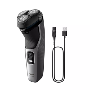 Barzdaskutė Philips Shaver 3000 Series, Wet & Dry, black/silver Prekė - S3143/00