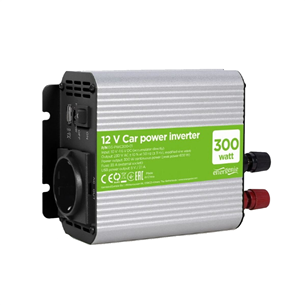 Inverteris Gembird 12V-> 300W + USB port Prekė - EG-PWC300-01 EG-PWC300-01