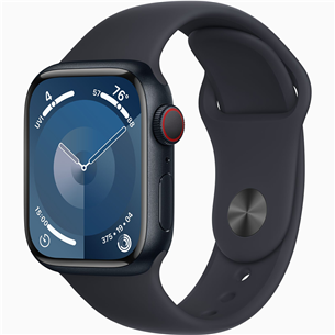 Apple Watch Series 9 GPS + Cellular, 41 мм, Sport Band, S/M, черный - Смарт-часы Товар - MRHR3ET/A MRHR3ET/A