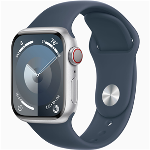 Apple Watch Series 9 GPS + Cellular, 41 мм, Sport Band, S/M, серебристый/синий - Смарт-часы Товар - MRHV3ET/A MRHV3ET/A