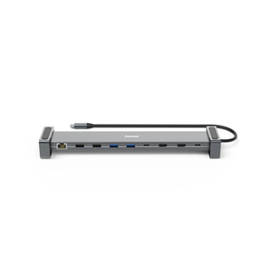 Šakotuvas Hama Connect2Office Basic, USB-C Hub, 9 ports, 100 W, gray Prekė - 00200145 00200145