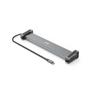 Hama Connect2Office Basic, USB-C Hub, 9 портов, 100 Вт, серый - Док-станция для ноутбука Товар - 00200145