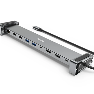 Hama Connect2Office Basic, USB-C Hub, 9 портов, 100 Вт, серый - Док-станция для ноутбука Товар - 00200145