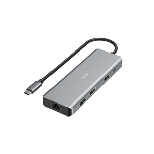 Šakotuvas Hama CONNECT2Media, USB-C Hub, 9 ports, 100 W, gray Prekė - 00200142 00200142