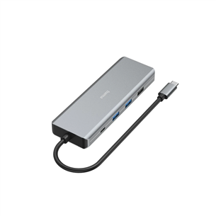 Hama CONNECT2Media, USB-C Hub, 9 портов, 100 Вт, серый - Док-станция для ноутбука Товар - 00200142