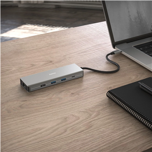 Hama CONNECT2Media, USB-C Hub, 9 портов, 100 Вт, серый - Док-станция для ноутбука Товар - 00200142