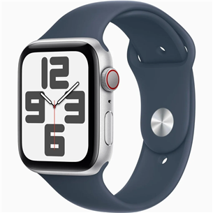 Apple Watch SE 2, GPS + Cellular, Sport Band, 44 mm, M/L, silver/blue - Smartwatch Item - MRHJ3ET/A MRHJ3ET/A