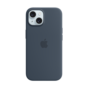 Apple Silicone Case with Magsafe, iPhone 15, storm blue - Case Item - MT0N3ZM/A MT0N3ZM/A