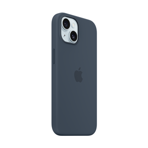 Apple Silicone Case with Magsafe, iPhone 15, storm blue - Case Item - MT0N3ZM/A