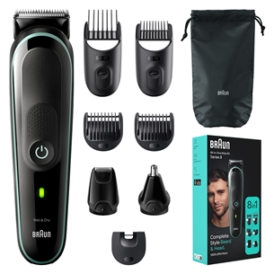 Skustuvas Braun Series 3, Wet & Dry, 8-in-1, black/green Prekė - MGK3441 MGK3441