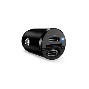 Puro Mini Car Charger, 2x USB-C, 30 Вт, черный - Автомобильное зарядное устройство Товар - FCMCHUSBCC30WBLK FCMCHUSBCC30WBLK