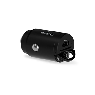Automobilinis įkroviklis Puro Mini Car Charger, 2x USB-C, 30W, black Prekė - FCMCHUSBCC30WBLK