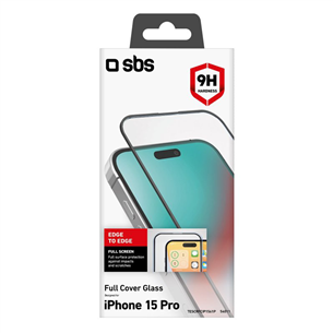 SBS Full Cover Glass Screen Protector, iPhone 15 Pro, прозрачный - Защита для экрана Товар - TESCRFCIP1561P