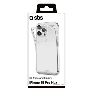 SBS Skinny cover, iPhone 15 Pro Max, прозрачный - Чехол для смартфона Товар - TESKINIP1567PT